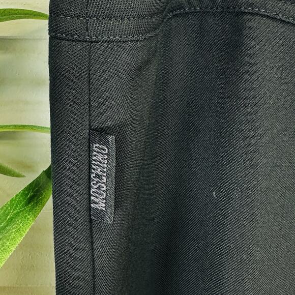 Moschino Jeans Black Donna Skirt Wool Blend Pleated‎ Ruffle Zip Lined Size US 14 - Picture 2 of 8